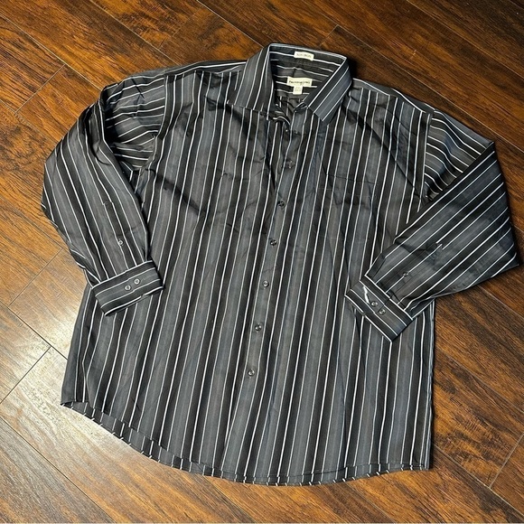 Pronto Uomo Striped Cotton Long Sleeve Button Down Shirt - Picture 1 of 4